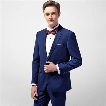 

Men Suit Groomsmen Lapel Groom men suit White Wedding Best Man Tuxedos 2 Pieces (Jacket+Pant) Custom Married Blaze