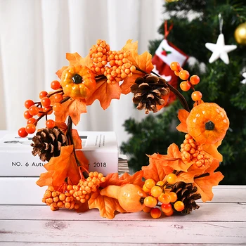 

Halloween and Thanksgiving Home Decor Fall Wreath Decoration Artificial Fall Wreath Harvest Wreath Fall for Autumn Wedding Party
