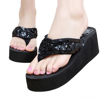 

Vretvie Flops Solid Slides Women Women Thickness Sequin Shoes Zapatillas Shoes Slippers Beach