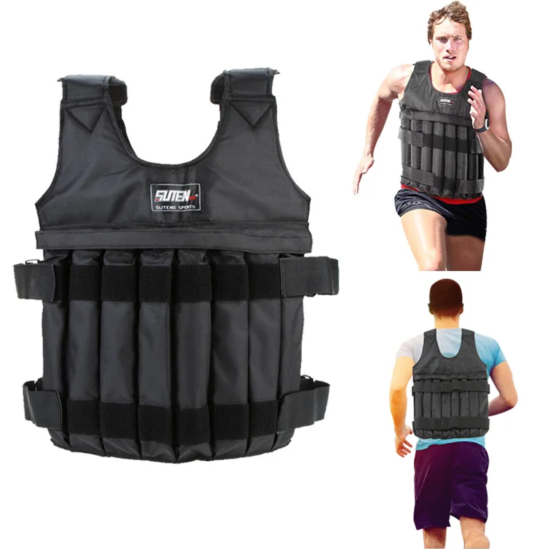 

20kg/50kg Adjustable Loading Weighted Vest For Boxing Training Workout Equipment Fitness Gym Waistcoat Jacket Sand Clothing