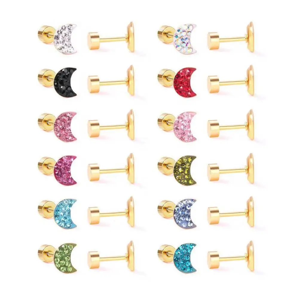 12 пар/лот,, милые серьги-гвоздики из нержавеющей стали для женщин, девушек, детей, пирсинг, ювелирные изделия, kolczyki srebrne Aros