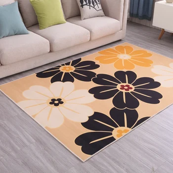 

Flower Hallway Carpets Modern Style Polyester Non-Slip Floor Rug Washable Carpet Mat for Kitchen Dining Room Home Decorative