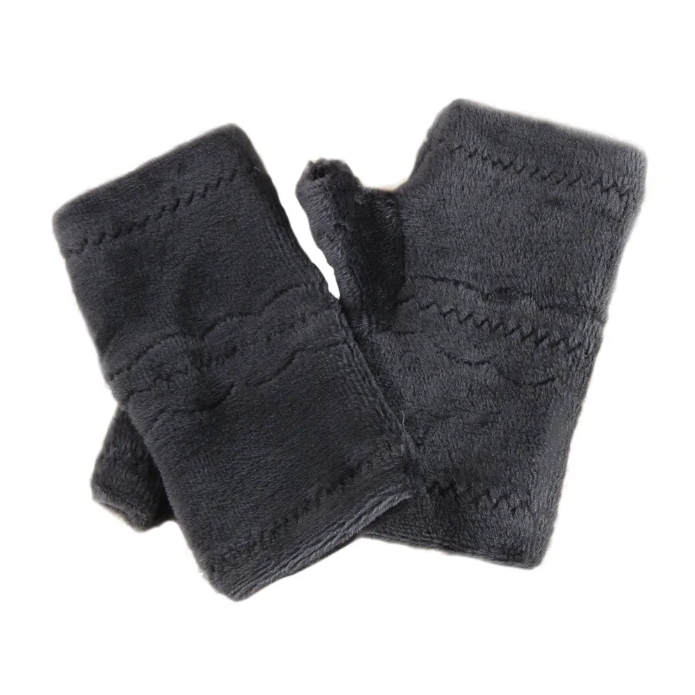 Женские милые плюшевые перчатки карамельного цвета без пальцев на осень и зиму, теплые женские толстые бархатные студенческие перчатки# SYS