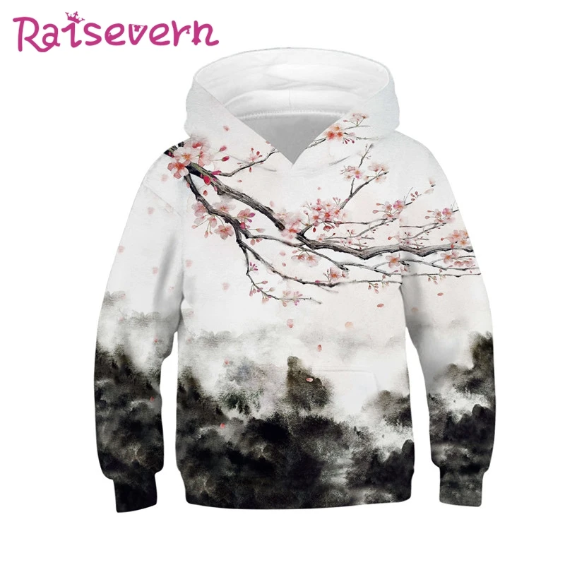 Raisvern/Детские толстовки с 3D-принтом цветов; куртки с капюшоном для мальчиков и девочек; толстовки; коллекция года; сезон осень-зима; детские топы
