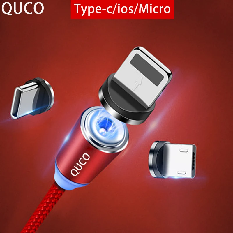 

QUCO brand Magnetic USB Cable Fast Charging USB Type C Cable Magnet Charger Data Charge Micro USB Cable Mobile Phone Cable USB