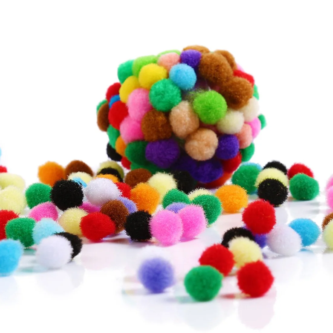 1000 шт мягкие круглые пушистые Помпоны для рукоделия шар смешанные цветные помпоны 10 мм DIY ремесло