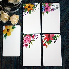 Cartes de vœux en papier, Message fleur fait à la main, Scrapbook, carte postale, Invitation de mariage, de remerciement, DIY, 50 pièces