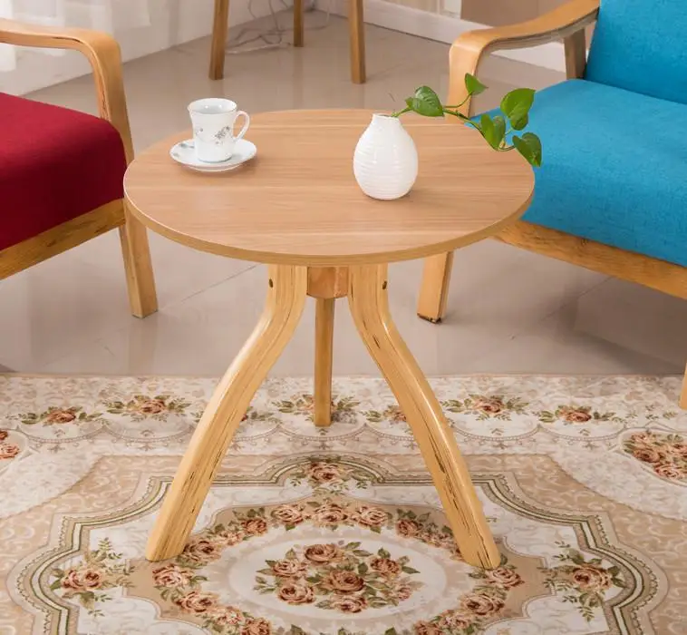 Небольшой чайный столик, твердая древесина, простая маленькая семья, круглый диван, японская гостиная, журнальный столик - Цвет: 60X60CM  1