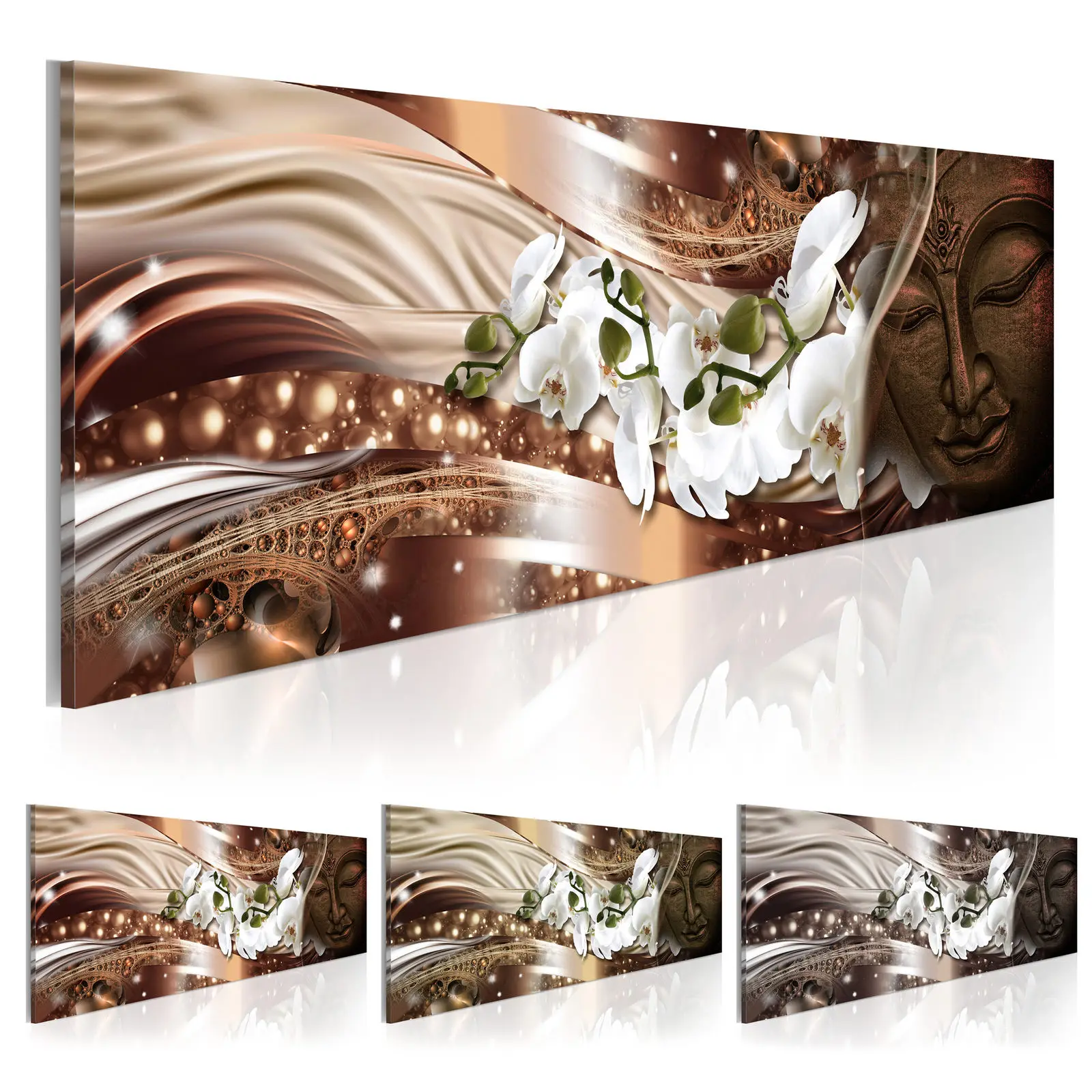 

Modern Modular posters Orchid Flower Buddha Canvas Print Modern Abstract HD Wall Painting Canvas Picture Home Decor Living Room