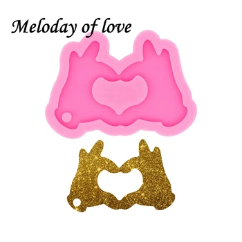 

Shiny Hand Sign Language I Love You and Ok Keychains Mold DIY Epoxy Resin Moulds Silicone DY0118