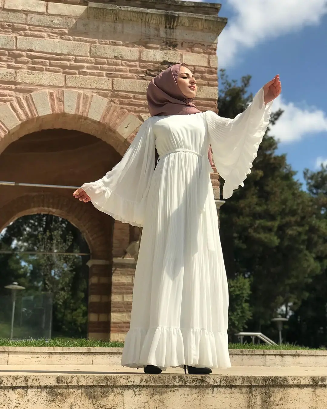 Мусульманский край лотоса платья abaya кардиган-кимоно длинные халаты Туника Jubah Ближний Восток Рамадан арабский Исламская, молитвенная