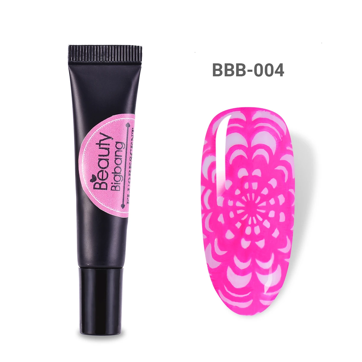 4A Beautybigbang 8ml Neon Stamping Gel Fluorescent Soak Off Colorful Varnish Glow In The Dark UV Light Nail Art Poly Gel for Plates - Цвет: 4A