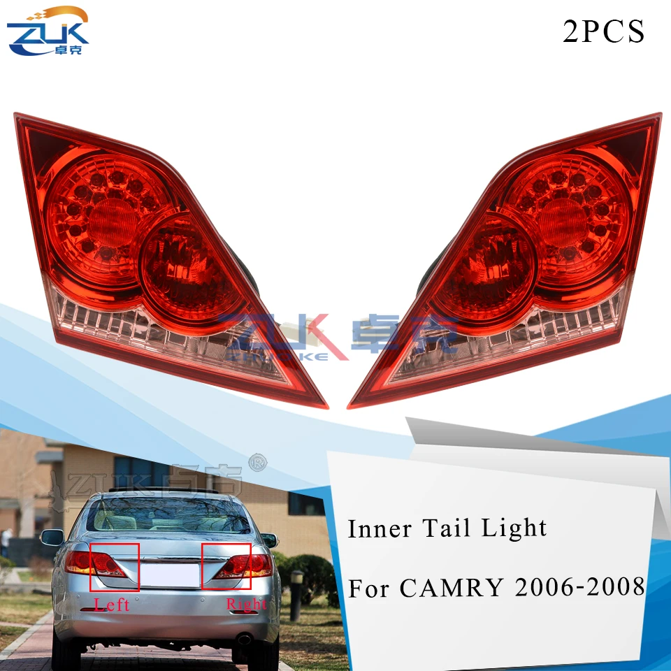 

ZUK 2PCS/Lot High Quality Inside Left Right Tail Light Tail Lamp Rear Light Brake Light For TOYOTA CAMRY 2006 2007 2008 ACV4#