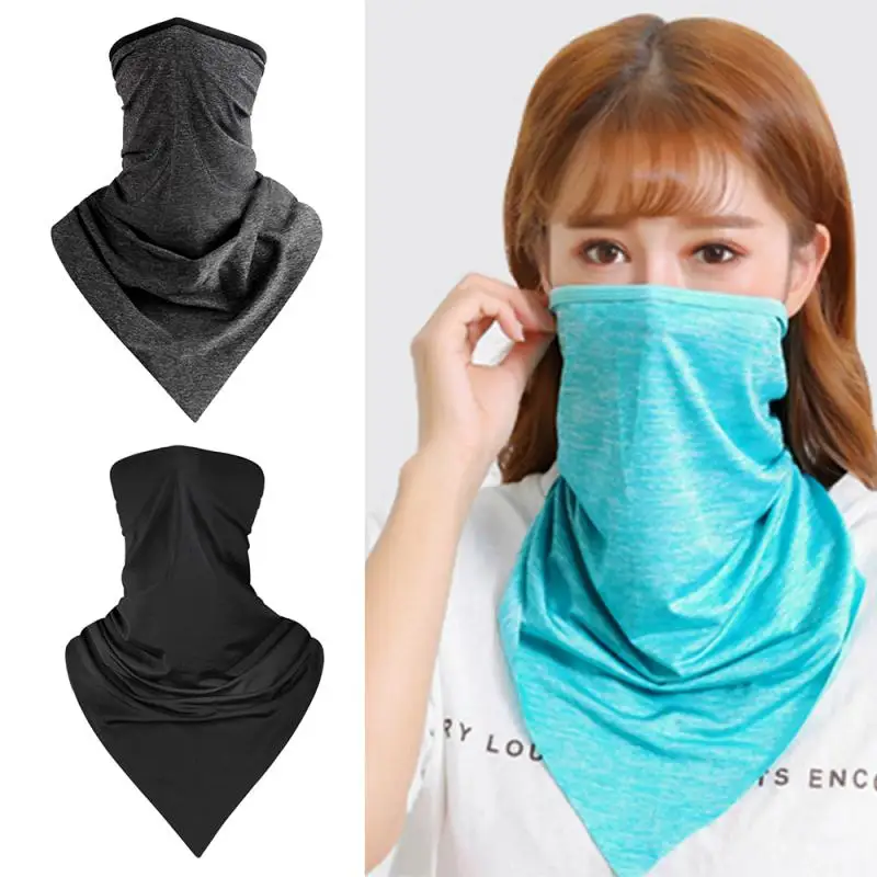 Triangle Sport Scarves Ice Fabric Hiking Scarves Breathable Cycling Bicycle Bandanas Face Mask Camping Runing Headband