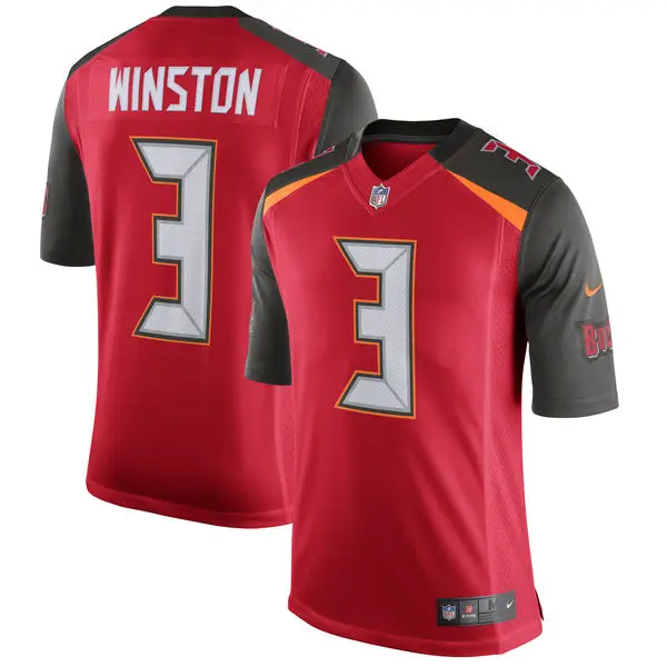 Мужская Новинка, высокое качество, Tampa Bay Jameis Winston Buccaneers, красная Домашняя футболка