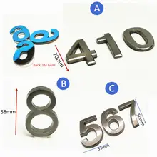 

House Number Stickers Dark Gray Door Plate 5CM/6CM/7CM 3D Self Adhesive Sign Digit Tag Apartment Home Flat Mailbox Address Label