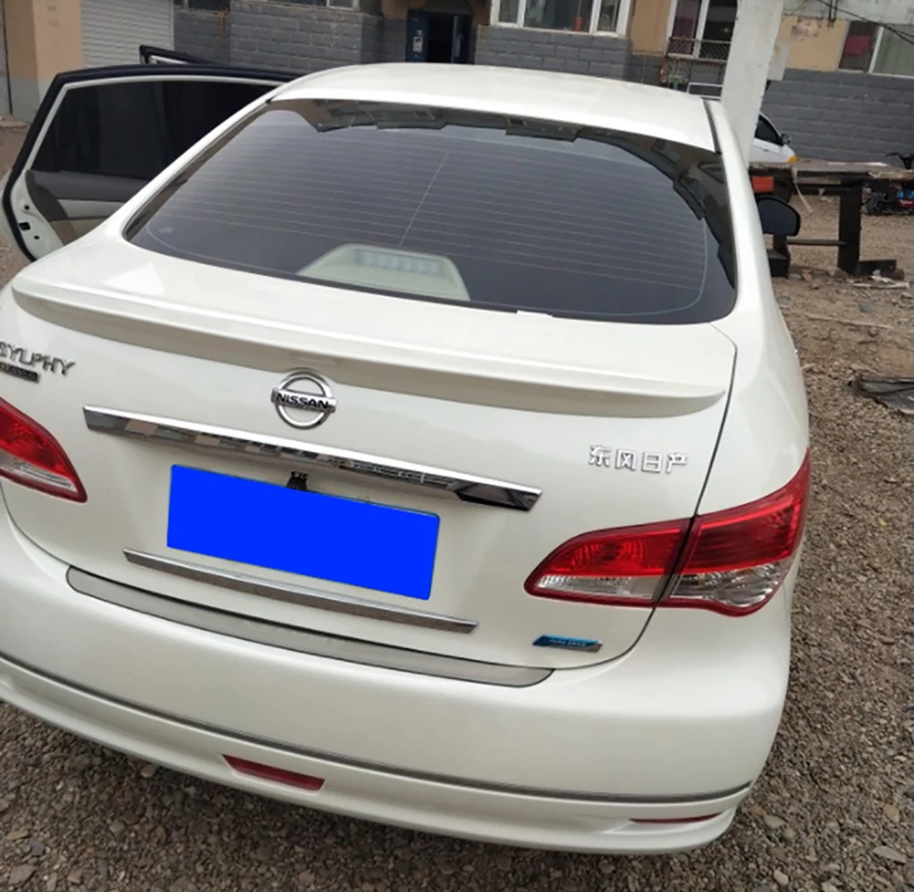 Подходит для Nissan Sylphy Sentra 2007 до 2011 ABS Материал заднее крыло праймер цвет багажник губы крыло белый хвост спойлер автомобиля Стайлинг