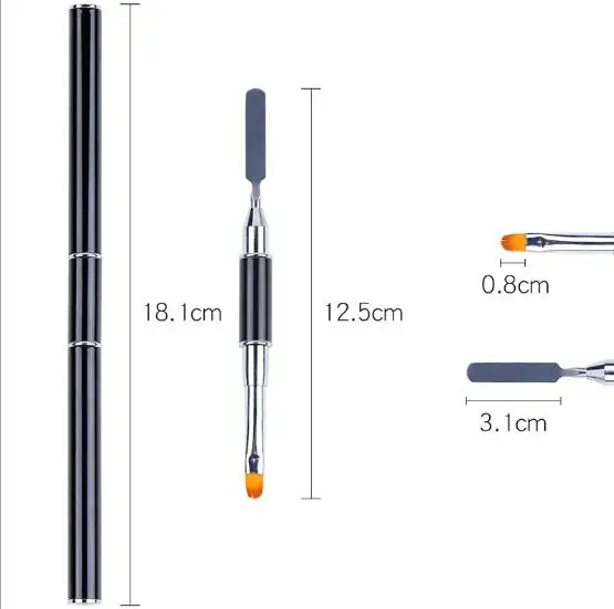 1 шт для ногтей кисточка для удленения двойной акриловая UV Poly гель-структурообразователь аксессуар живопись ручка для удаления шпатель палка Маникюрный Инструмент