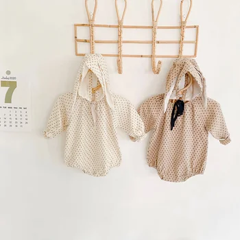 

MILANCEL 2020 baby bodysuit autumn newborn baby clothes cute buuny hat long sleeve baby one piece