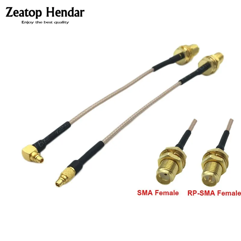 1 pces mmcx ângulo/striaght macho para sma/RP-SMA fêmea antena linear flange cabo para pfv rc peças 5.8ghz 10cm 15cm 20cm 30cm