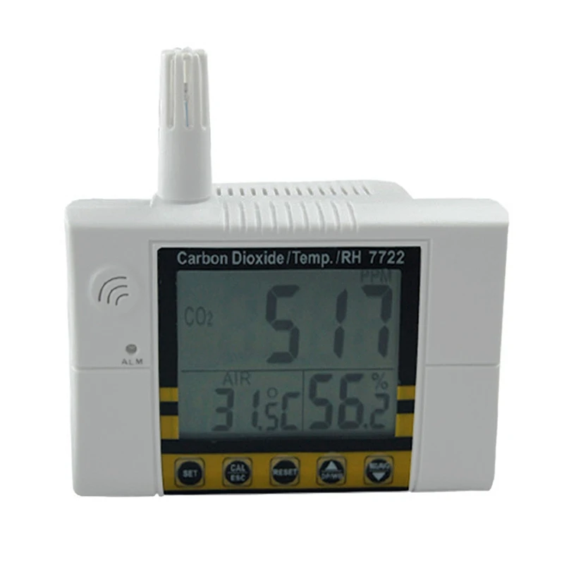 US $134.71 Us Plug Az7722 Co2 Gas Detector With Temperature And Humidity Test With Alarm Output Driver BuiltIn Relay Control Ventilation S