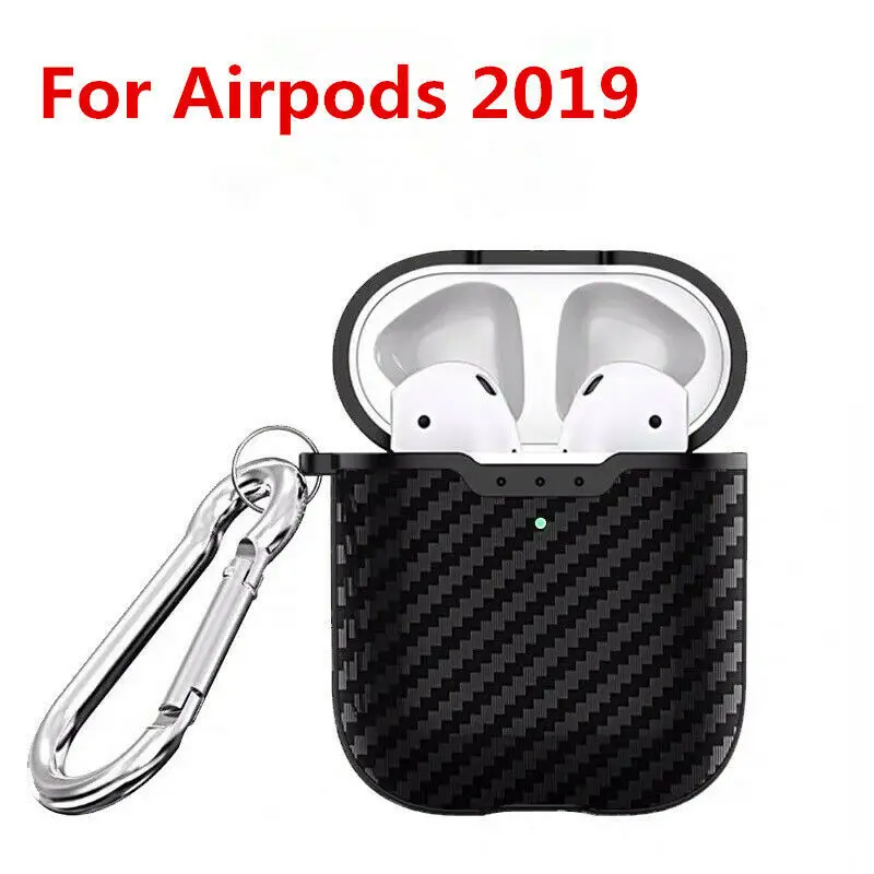 Мини беспроводные bluetooth наушники чехол для Apple AirPods ударопрочный Тонкий чехол из углеродного волокна чехол для Air Pods защитный FS