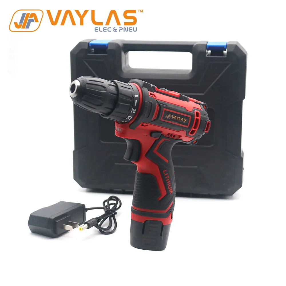 

Vaylas 12V Dual Speed Electric Screwdriver Rechargeable Power Drill Cordless Screwdriving Drill Lithium Battery