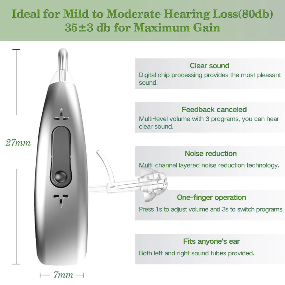 2024 Best Mini Rechargeable Hearing Aid Digital BTE Hearing Aids Sound Amplifier Portable Deaf Elderly digital Hearing Aid 5