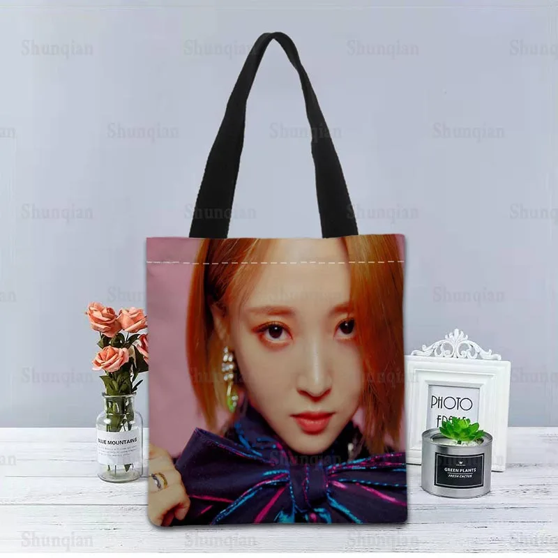 KPOP MAMAMOO Handbag Foldable Shopping Bag Reusable Eco Large Unisex Canvas Fabric Shoulder Bags Tote Grocery Cloth Pouch 0512 