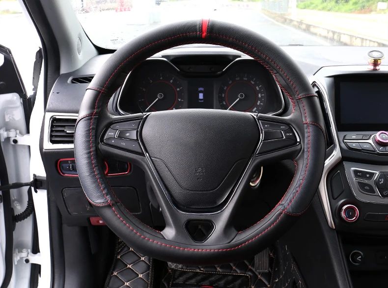 Для Chery ARRIZO5 ARRIZO 5 Чехол для рулевого колеса внутренняя модификация сшитый вручную кожаный руль