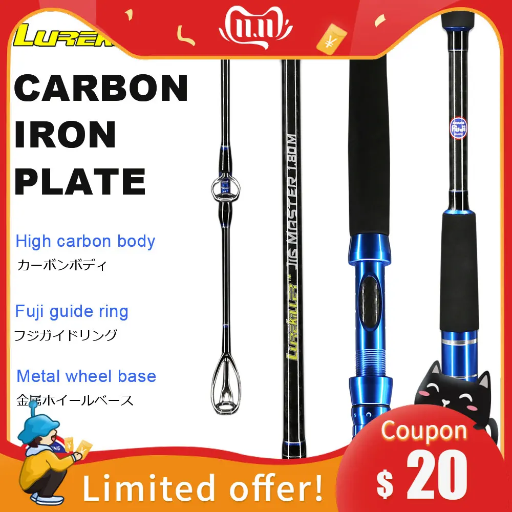 

Fishing Rod New Japan Fuji Guides Cross Carbon Jigging Rod 1.8m 6ft 37KGS Boat Rod Jig Rod Ocean