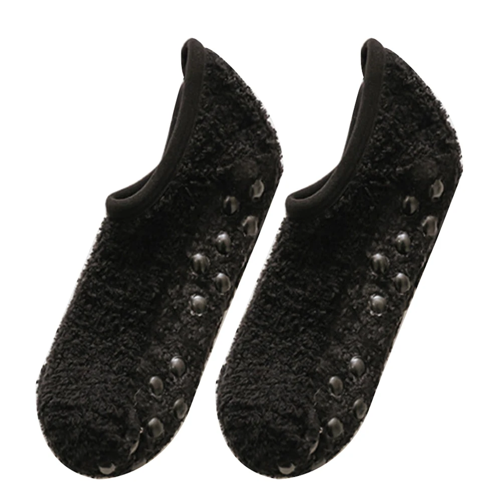 1 пара, женские невидимые короткие носки, Осень-зима, противоскользящие, теплые, коралловый флис, низкие, короткие носки-тапочки, Moomin, носки женски