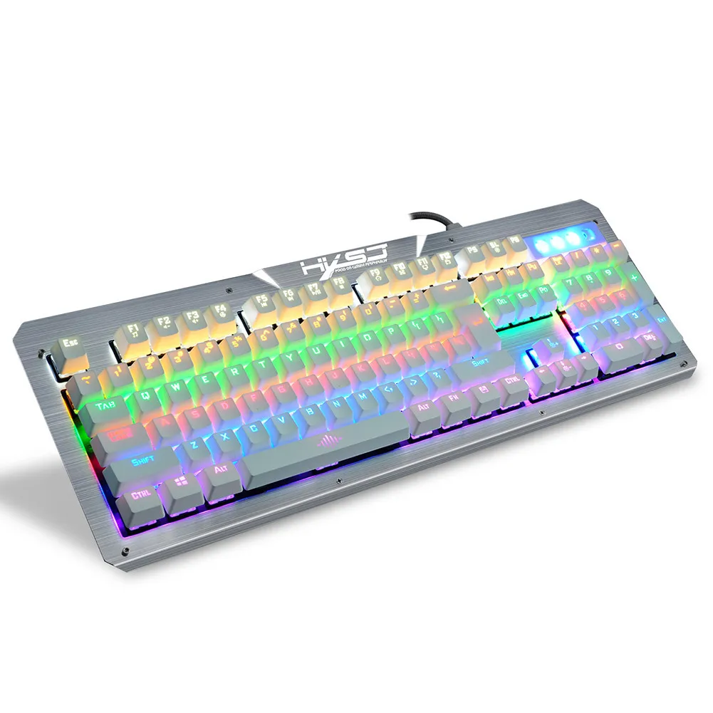 OMESHIN настоящая механическая клавиатура RGB Радужная механическая клавиатура 104 клавиш без коллизии всех клавиш 10 видов режима подсветки