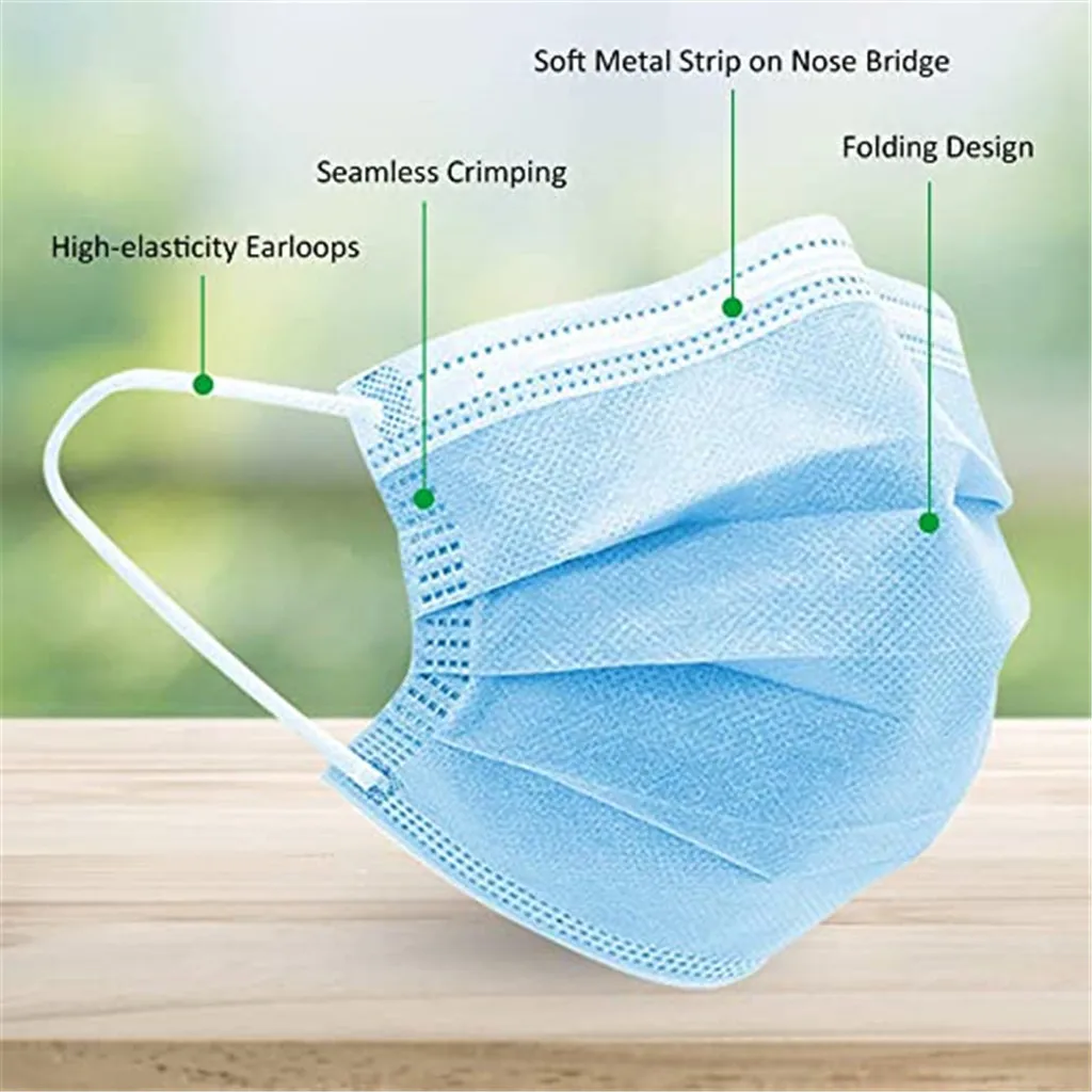 50 Masques jetables 3 couches de protection