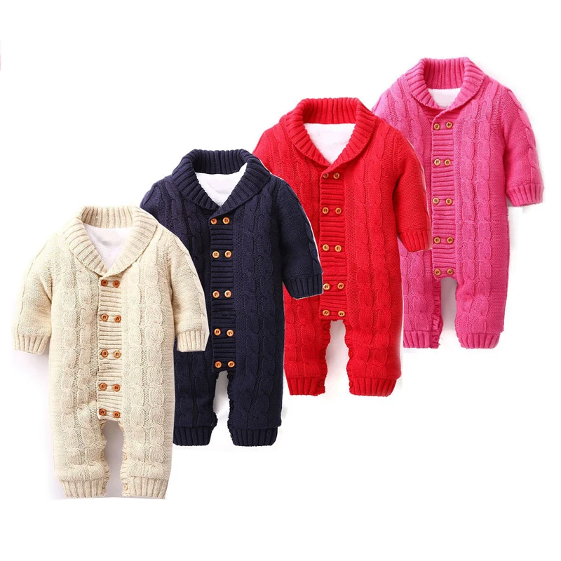 Dollplus/для новорожденных; комбинезон для младенцев мальчиков девочек зимний свитер из плотного хлопка для детей комбинезоны для малышей Детский комбинезон