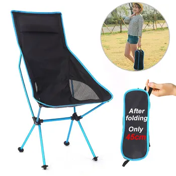 

Portable Camping Chair Beach Backrest Lightweight Folding Chair Outdoor Backpacking BBQ Fishing Hiking Seat Large Moon Chairs