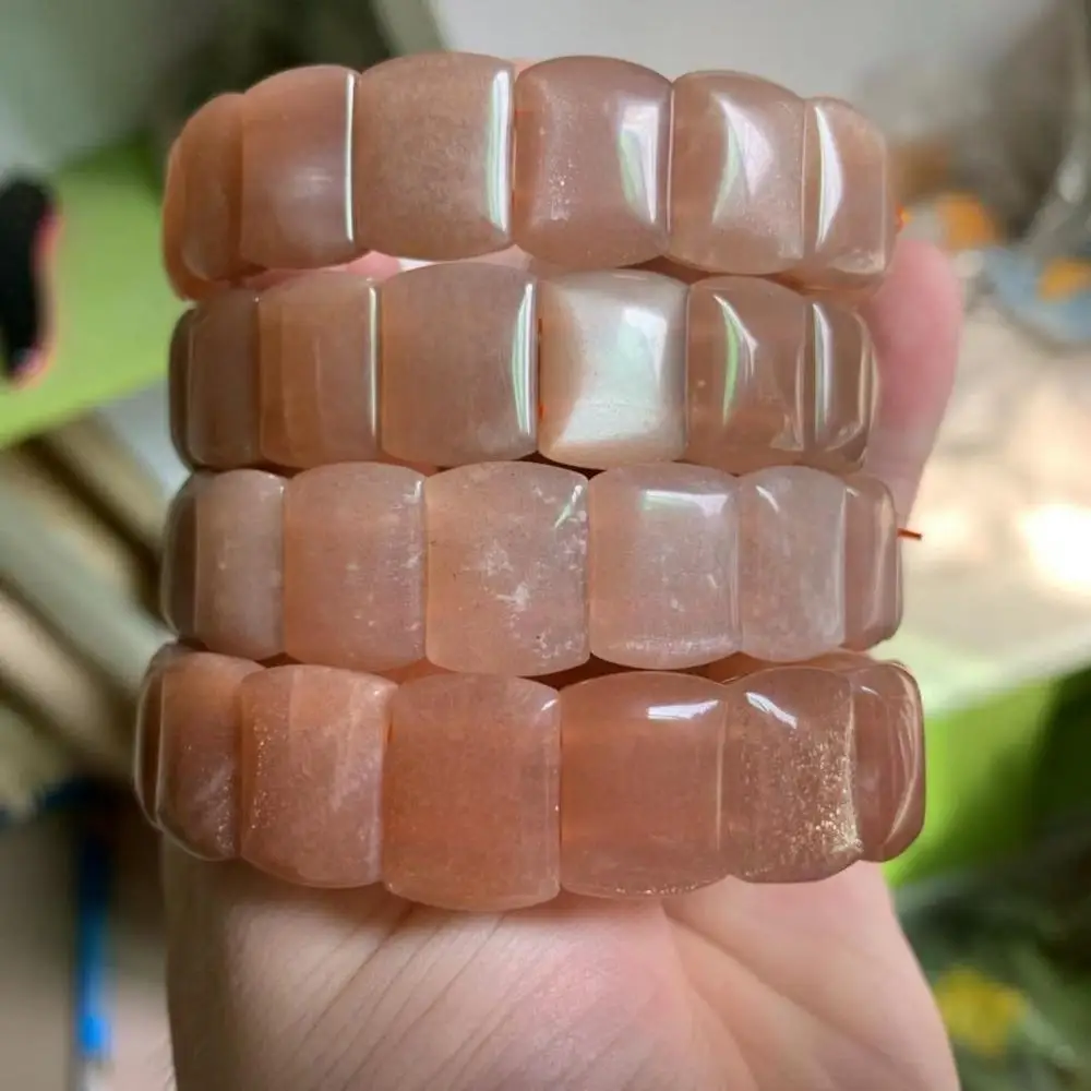 Натуральный янтарь/лунный камень/лабрадорит камень бусины браслет с натуральным драгоценным камнем ювелирные изделия браслет для женщин для подарка оптом
