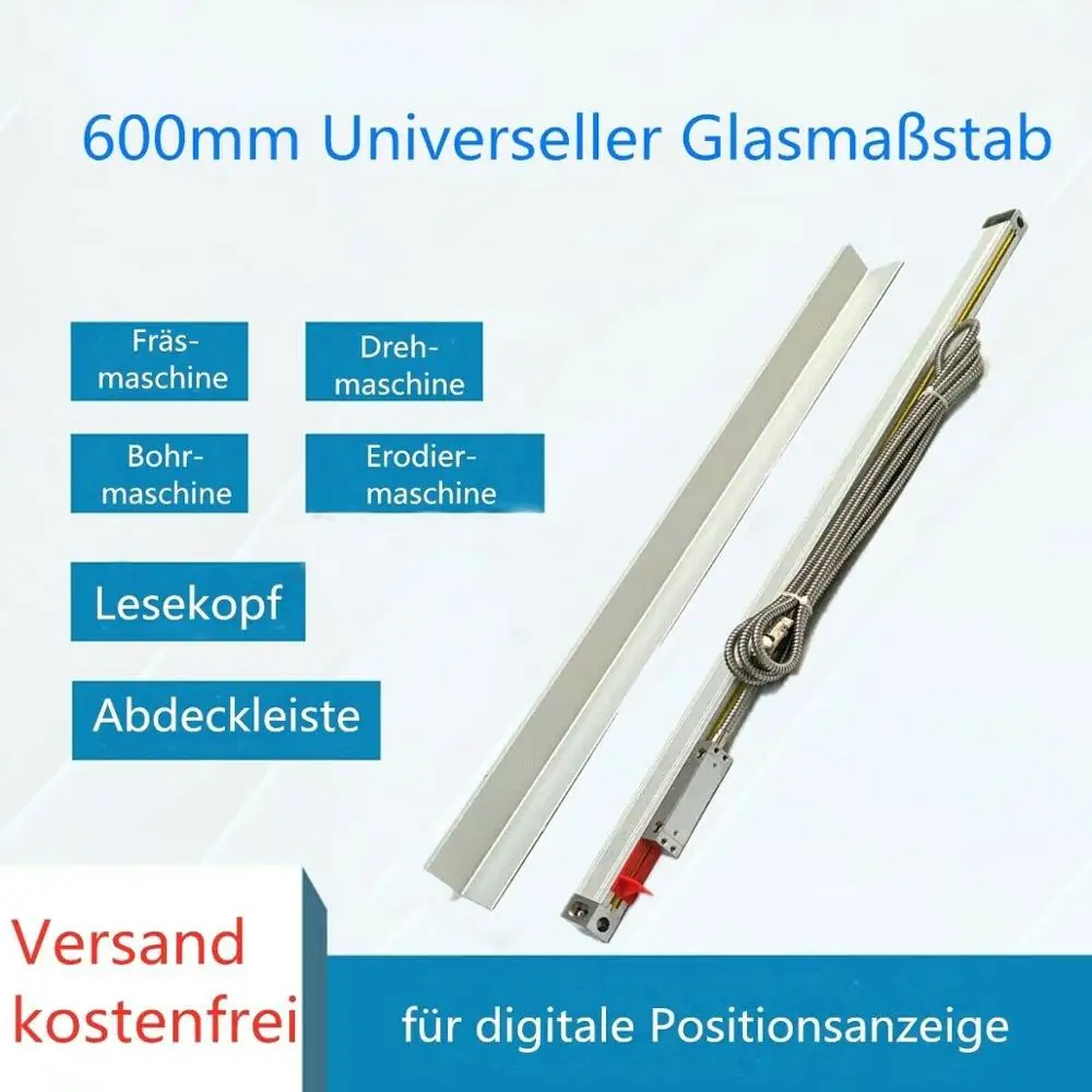 

600mm High resolution Glass scale Linear Encoder incl. Read Head and cover strip Encoder sensor for Sino Rational Easson