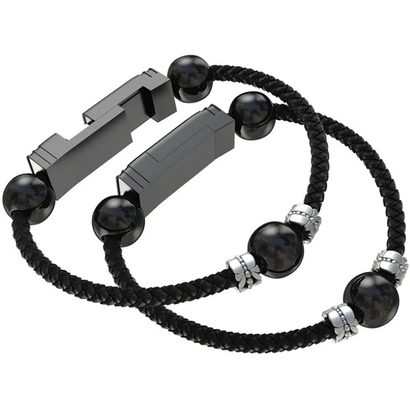 

Leather Bracelet Charger USB Cable Fast Charging Data Wire For iPhone 6 Type C Micro USB Android Phone Jewelry Beads Wrist Cable