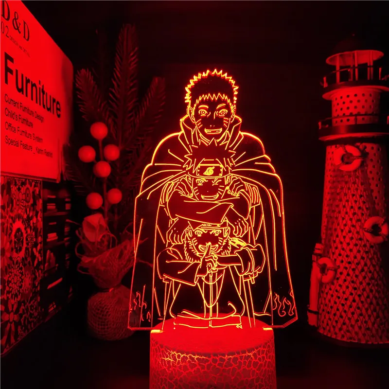 Naruto Grow Up 3D Nightlights Home Decoration Lampara LED Lampe Anime Figure Lights Bedside Decor Manga Lampe Shippuden Naruto