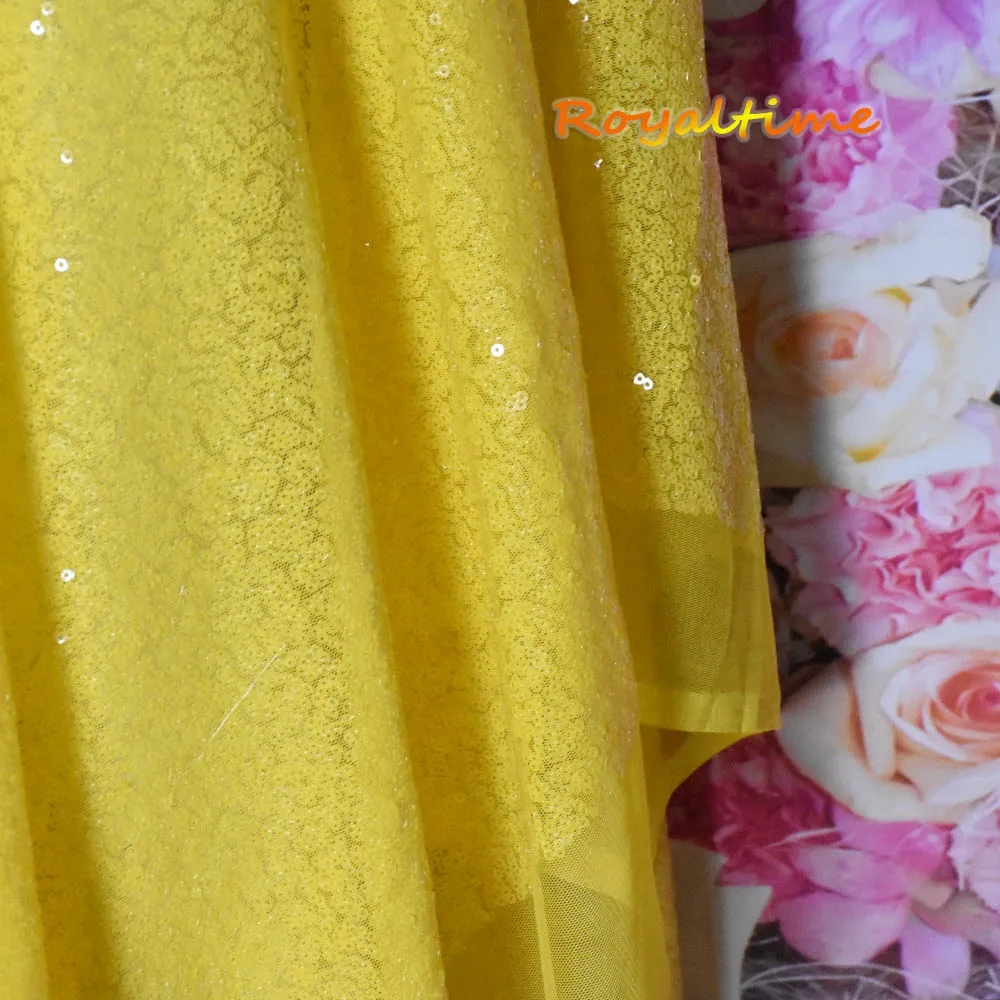 Neon Yellow Sequin Fabric 008