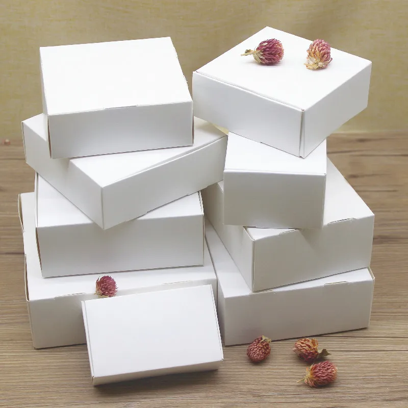 thumbnail image 1 of Caja de avión de papel, 10 unidades, varios tamaños, caja de embalaje Kraft/blanca, suministros para recuerdos de bodas, jabón hecho a mano, chocolate, dulces, almacenamiento, 1 of 5