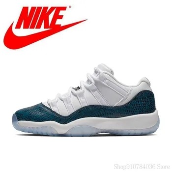 

Nike Air Jordan 11 Low Navy Snakerskin (GS) Men Basketball Shoes Original Women Shoes comfortable Sports CD6847-102