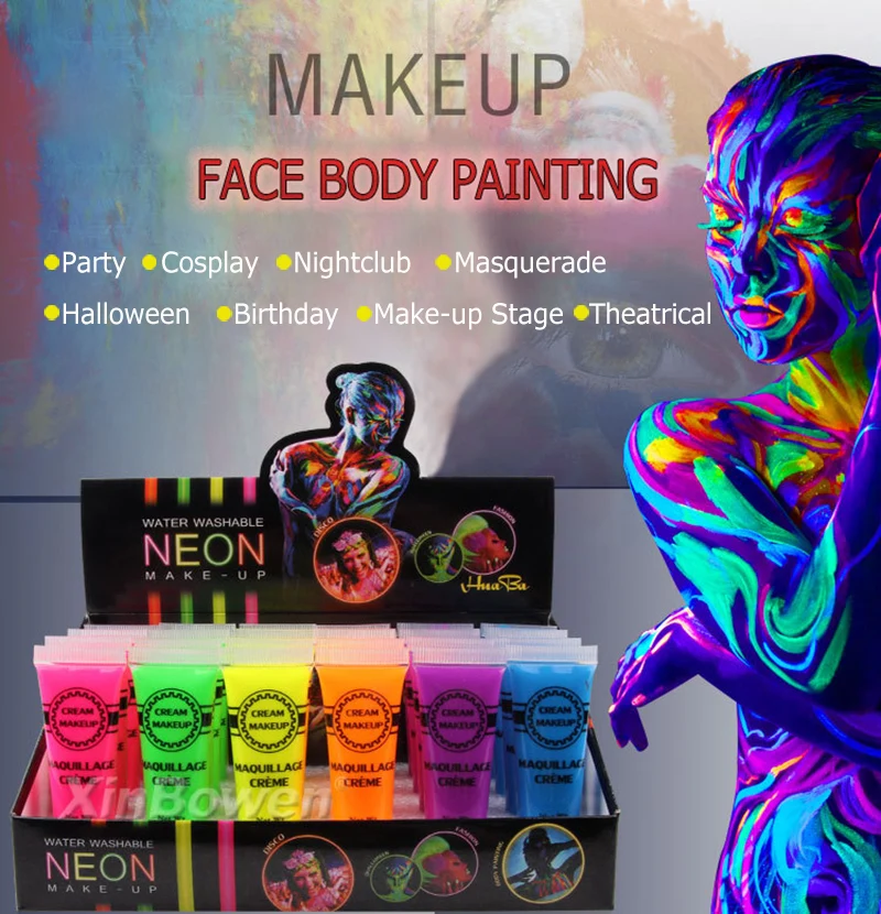 6 цветов/лот Набор для рисования на лице краска для лица и тела макияж театральный сценический моющийся макияж Косметическая лучшая краска для татуировки Хэллоуин