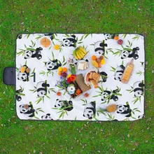 Портативный Водонепроницаемый Пикник одеяло "Панда" походный плед Складная коляска для путешествий, анти-скольжения песчаный пляж коврик матрас