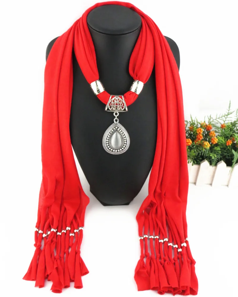 

Water droplets ancient silver Autumn and Winter Scarf Drops Cat's Eye Stone Suspended Braid Scarf Lady's Shawl pendant scarf