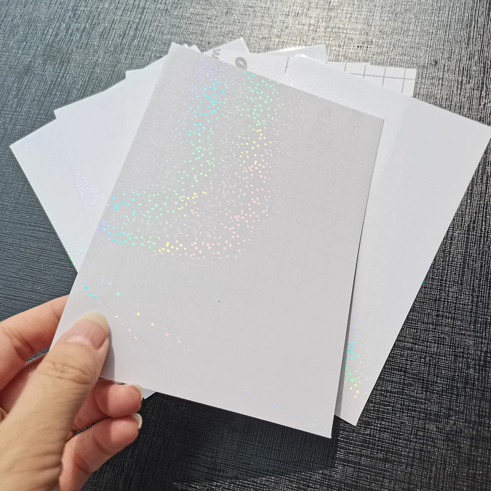 홀로그램 샌드 호일 접착 테이프, 뒷면 핫 스탬핑 용지, DIY 패키지, 컬러 카드, 100 시트, 105x148mm