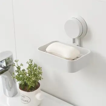 

Soap Box Suction Cup Soap Dish Minimalist Soap Storage Rack Wall-Mounted Soap Holder Soap Storage Rack Soap Draining Dish