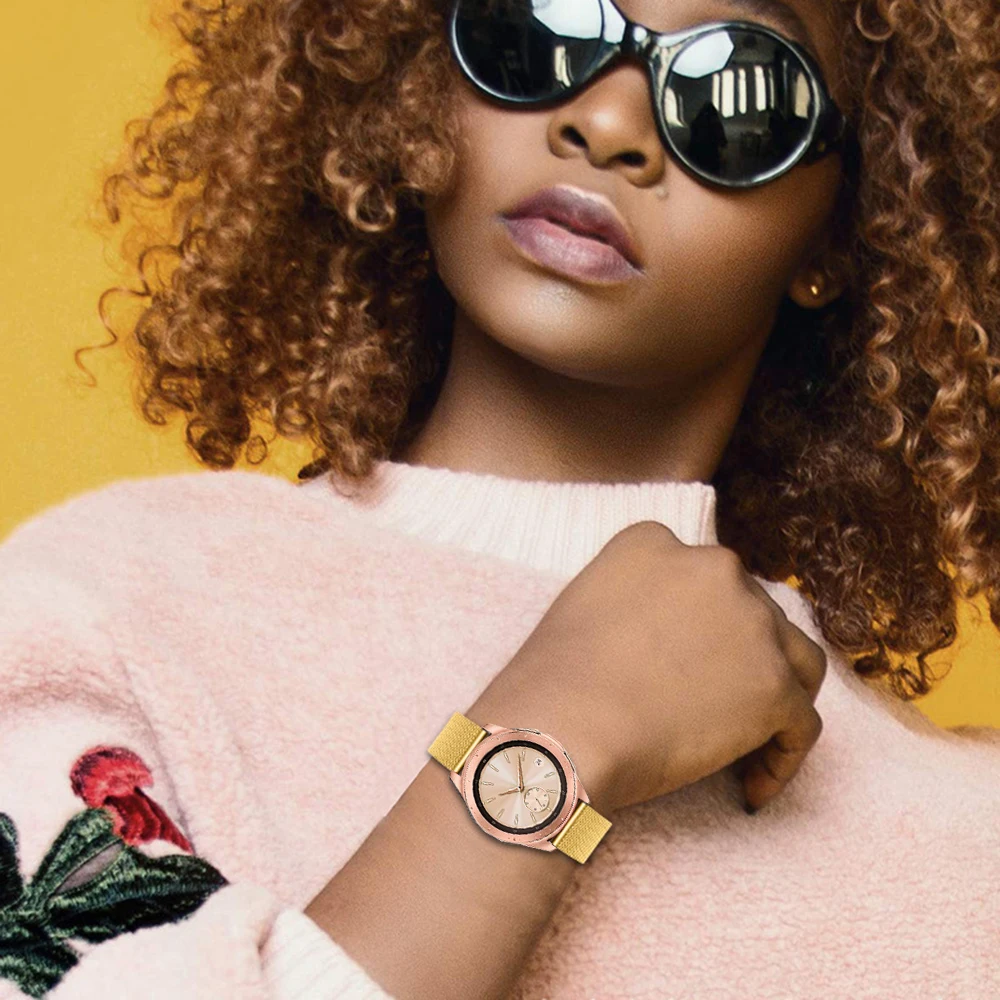 20 мм 22 мм Миланская петля для samsung gear S3 Frontier/gear Sport/Galaxy Watch активный ремешок металлический браслет для женщин и мужчин
