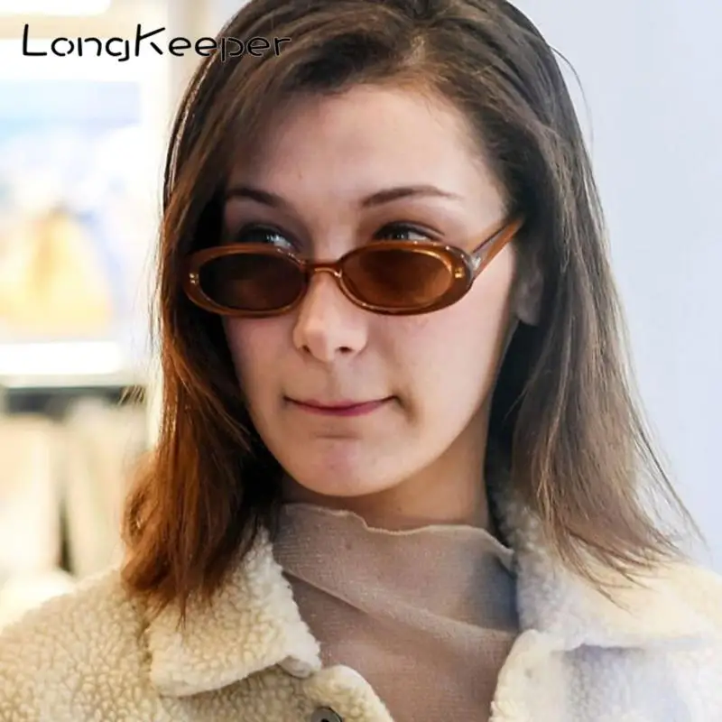 LongKeeper 2020 Малый Овальные Солнцезащитные очки Женщины Мужчины Ретро Vintage